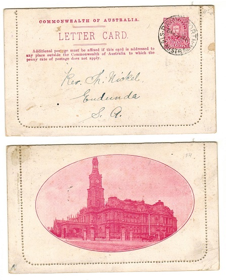AUSTRALIA - 1911 1d red illustrated letter card cto