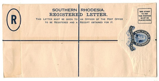 SOUTHERN RHODESIA - 1931 4d dark blue RPSE (size H2) unused.  H&G 2a.