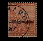 BECHUANALAND - 1885 3d pale claret (SG 2) used at KENHART in the Cape.