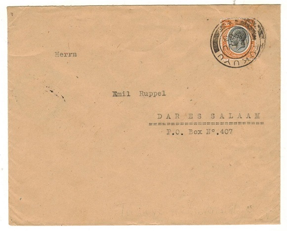 TANGANYIKA - 1935 25c rate local cover used at TUKUYU.