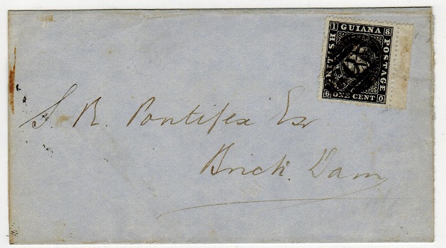BRITISH GUIANA - 1875 1c rate locally addressed wrapper used at GEORGETOWN.