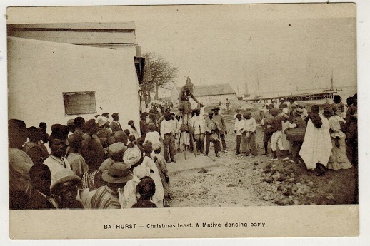 GAMBIA - 1930 (circa) unused postcard depicting Christmas Feast.