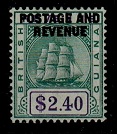 BRITISH GUIANA - 1905 $2.40 green and violet. Fine mint.  SG 251.