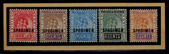 BRITISH GUIANA - 1907-10 set of five overprinted SPECIMEN.  SG 253-57.