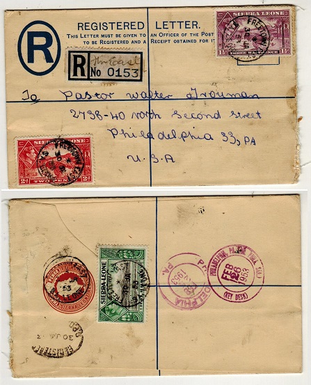 SIERRA LEONE - 1938 3d brown RPSE uprated and used at FREETOWN EAST. H&G 5.