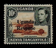 K.U.T. - 1952 10c black and grey (SG 136) mint UGANDA REVENUE.
