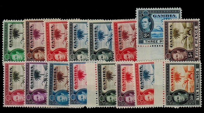 GAMBIA - 1938 series of 16 U/M.  SG 150-61.