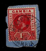 GAMBIA - 1912 1d red cancelled by MACARTHY ISLAND/GAMBIA cds.