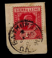 GAMBIA - 1907 Sierra Leone 1d red tied by BATHURST/GAMBIA cds. 