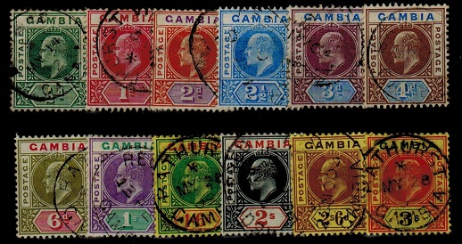 GAMBIA - 1902 series of 12 all fine used.  SG 45-56.