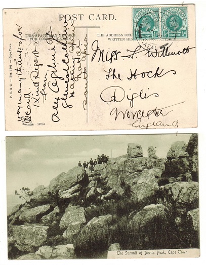 NATAL - 1906 1d rate postcard use to UK used at HATTINGSPRUIT.