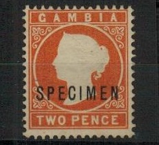 GAMBIA - 1886 1/2d deep orange 