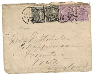 NEW ZEALAND - 1896 5d rate cover to UK used at TUAKAU.