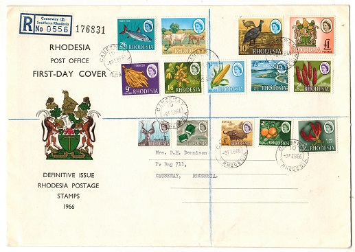 RHODESIA - 1966 definitive first day cover used at CAUSEWAY.
