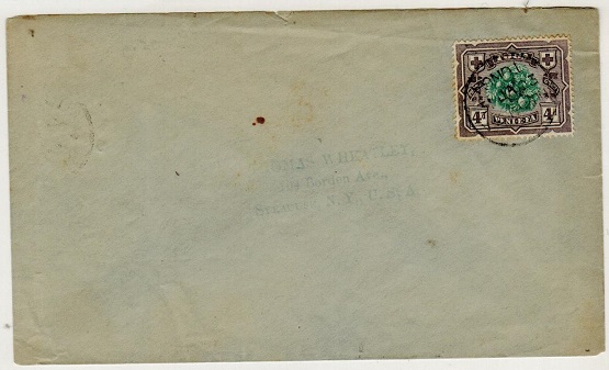 TONGA - 1903 4d on cover to USA used at NUKUALOFA.