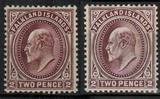 FALKLAND ISLANDS - 1912 2d reddish purple fine mint. SG 45b.
