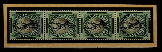 SOUTH AFRICA - 1930 1/2d mint vertical strip of four showing SE-TENANT PAIRS. SG 42a.