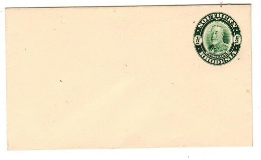 SOUTHERN RHODESIA - 1931 1/2d Green on white postal stationery envelope unused.  H&G 3.
