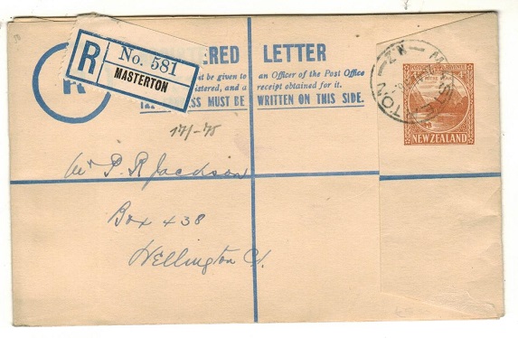 NEW ZEALAND - 1936 4d brown RPSE used locally from MASTERTON.