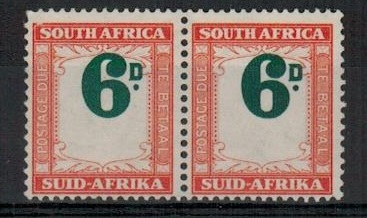 SOUTH AFRICA - 1950 6d green and bright orange 