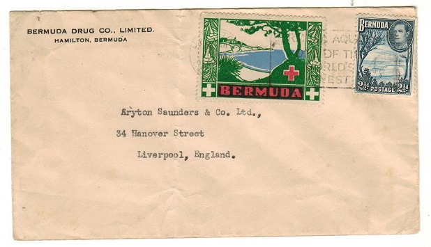 BERMUDA - 1941 2 1/2d rate cover to UK with 