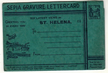 ST.HELENA - 1930 (circa) 6 view letter card envelope. Issue number 1.