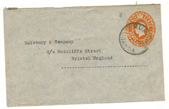 K.U.T. - 1924 20c orange PSE addressed to UK MUKONO/UGANDA.  H&G 1.