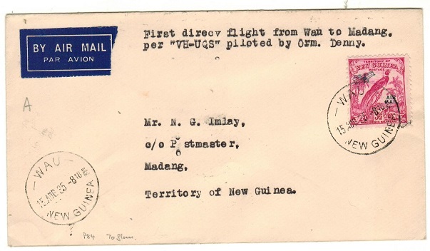 NEW GUINEA - 1935 first flight cover from Wau to Madang.