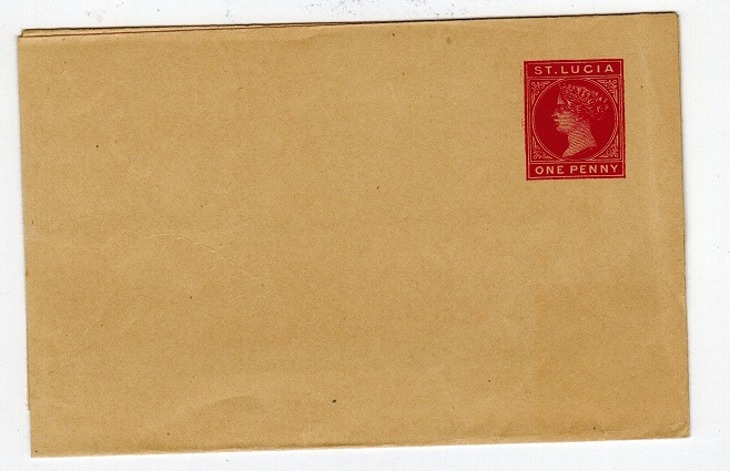 ST.LUCIA - 1887 1d carmine on buff postal stationery wrapper. Unused.  H&G 2a.