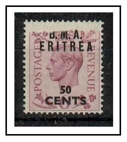 B.O.F.I.C. (Eritrea) - 1948 50c on 6d mint with torn paper flaw at top edge.  SG E7.