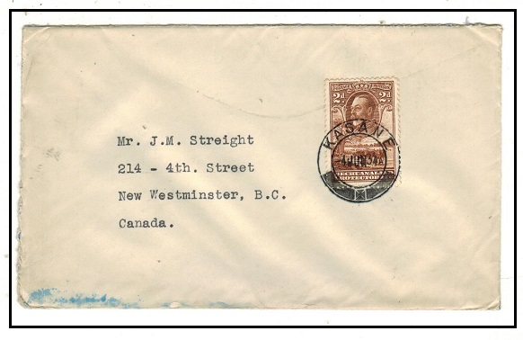 BECHUANALAND - 1934 2d rate cover to Canada used at KASANE.