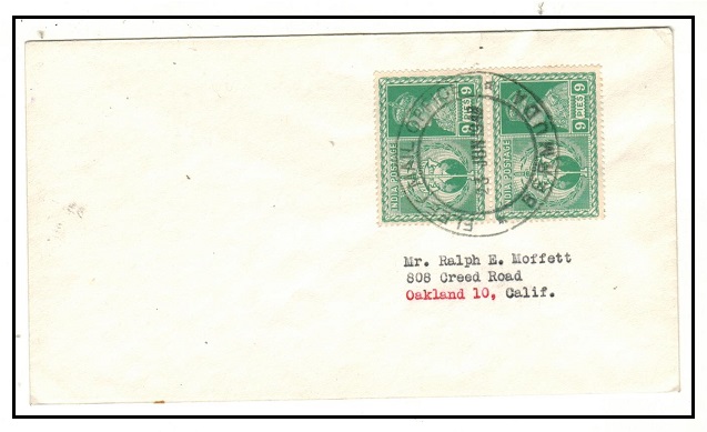 BERMUDA - 1946 cover to USA with 9p Indian 