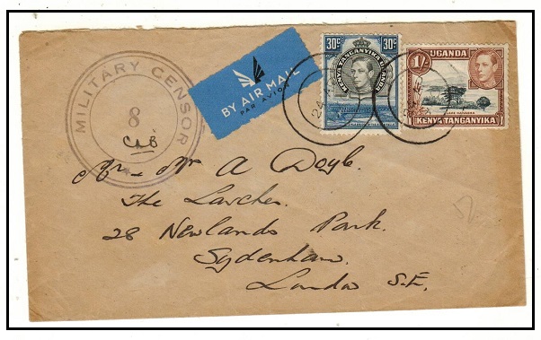 K.U.T. - 1940 1/30c rate cover to UK with 