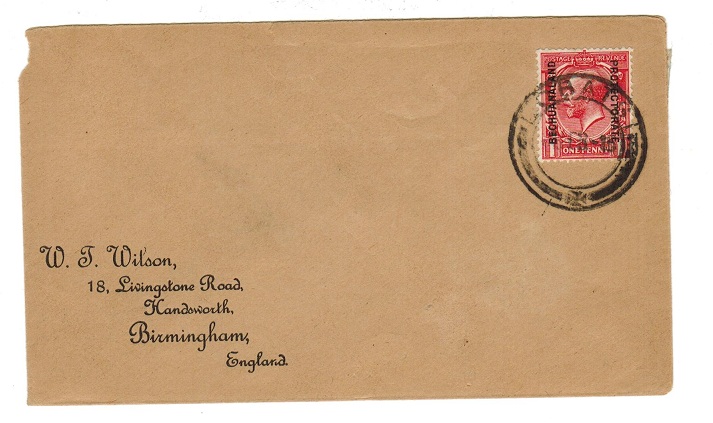 BECHUANALAND - 1915 1d rate cover to UK used from LOBATSI.