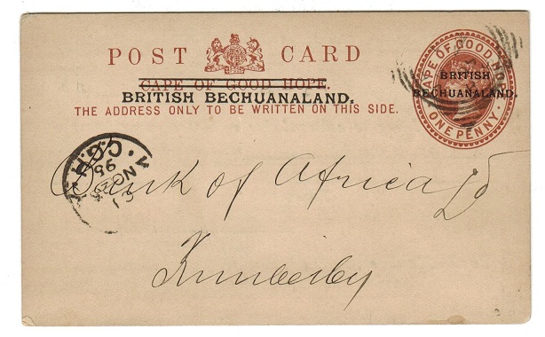 BECHUANALAND - 1890 1d PSC to Kimberley used at VRYBURG.  H&G 5.