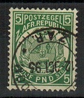 TRANSVAAL - 1892 5 green cancelled 12.OCT.95.  SG 187.