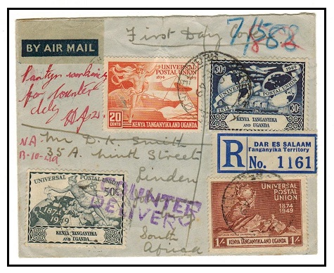 SOUTH AFRICA - 1949 inward registered  