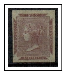 SIERRA LEONE - 1895 6d IMPERFORATE PROOF in grey-lilac.
