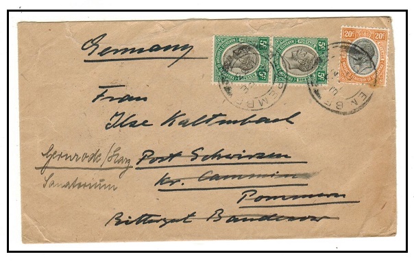 TANGANYIKA - 1932 30c rate cover to Germany used at LUPEMBE.