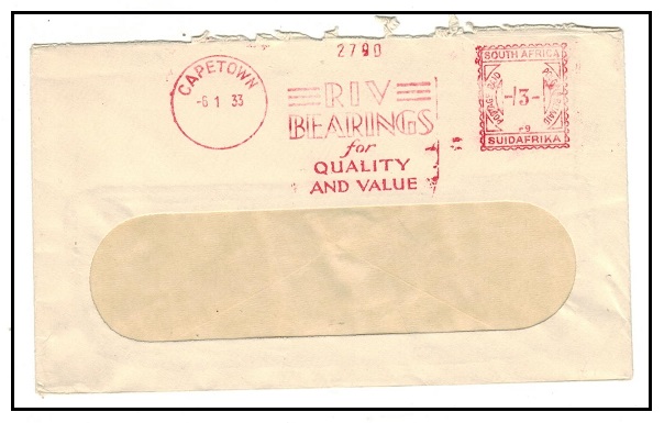 SOUTH AFRICA - 1933 -/3- meter mark window cover with 