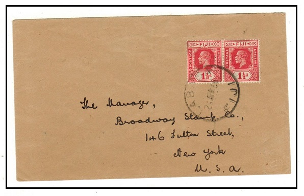 FIJI - 1936 3d rate cover to USA used at LABASA.
