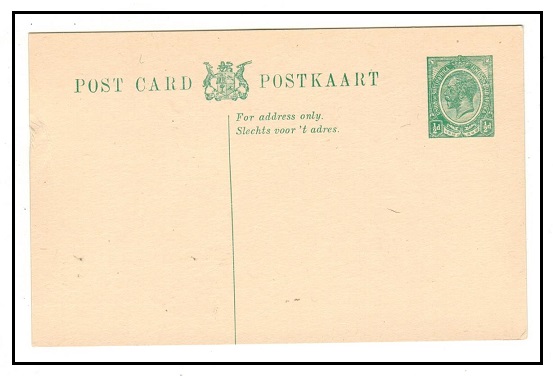 SOUTH AFRICA - 1917 1/2d green PSC unused.  H&G 4.