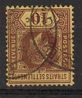MALAYA - 1912 10c purple on yellow fine used with INVERTED WATERMARK.  SG 202w