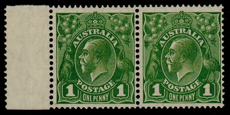 AUSTRALIA - 1926 1/2d green DIE 1/DIE 2 u/m pair.  SG 95/95b.