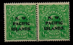 NEW GUINEA - 1915 1/2d bright green mint pair with 