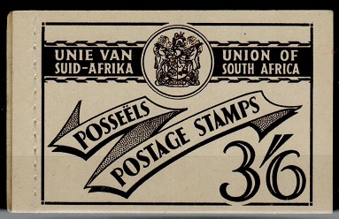 SOUTH AFRICA - 1951 3/6d black on white complete BOOKLET.  SG SB19.