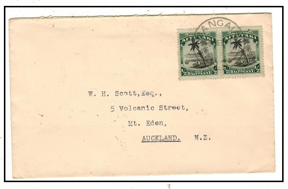 AITUTAKI - 1931 1d rate cover to New Zealand used at MANGAIA.