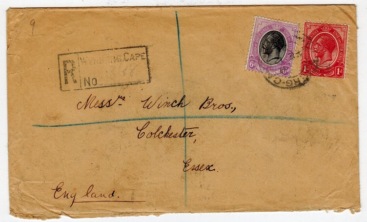 SOUTH AFRICA - 1921 registered cover to UK from WYNBERG.