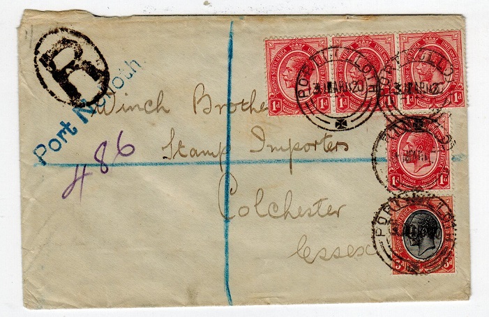 SOUTH AFRICA - 1920 registered cover to UK from PORT NOLLOTH.