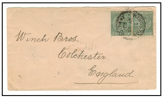 JAMAICA - 1903 1d rate cover to UK used at KINGSTON/JAMAICA.